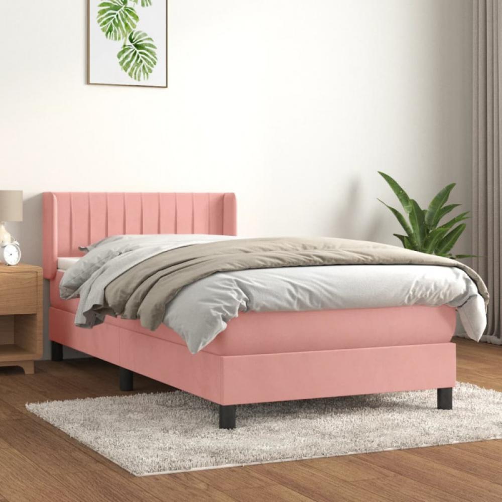 Boxspringbett mit Matratze Rosa 90x190 cm Samt (Farbe: Rosa) Bild 1