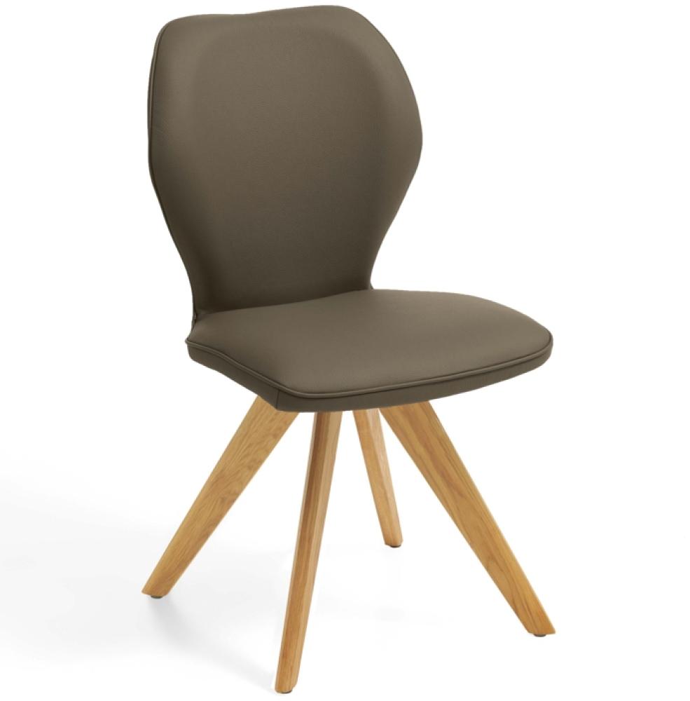 Niehoff Sitzmöbel Colorado Trend-Line Design-Stuhl Eichengestell - Leder - 180° drehbar Napoli oliv grün Bild 1