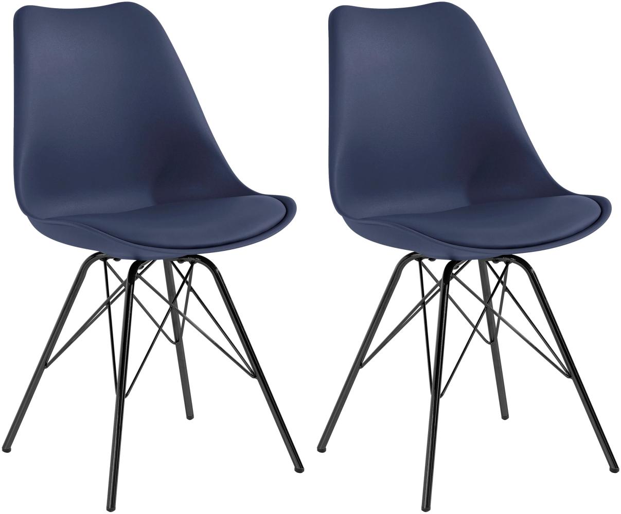 Homexperts 'URSEL' 2er Set Stuhl, Kunststoff - Polypropylen dunkelblau, B 48 x H 86 x T 55,5 cm Bild 1