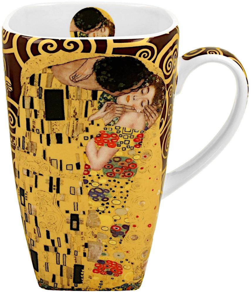 DUO ART GALLERY Klassischer Becher 630 ml THE KISS BROWN New Bone China Porzellan Bild 1