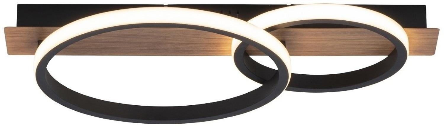 Leuchten Direkt 15615-78 TROOPER LED Deckenleuchte 2 Ringe mit Holzdekor Bild 1