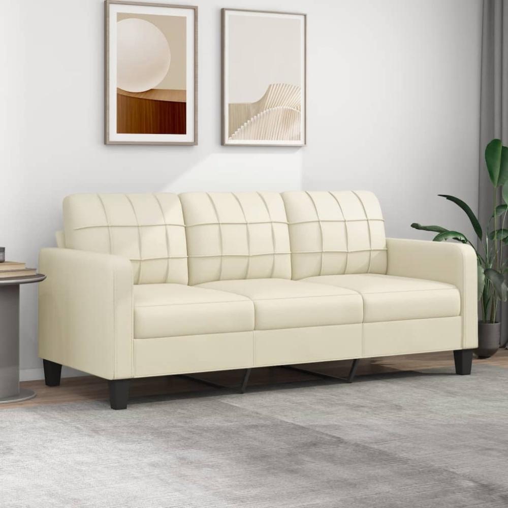 vidaXL 3-Sitzer-Sofa Creme 180 cm Kunstleder Bild 1