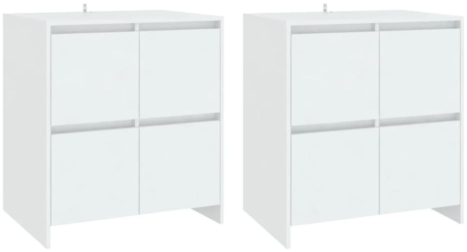 Sideboards 2 Stk. Weiß 70x41x75 cm Holzwerkstoff Bild 1