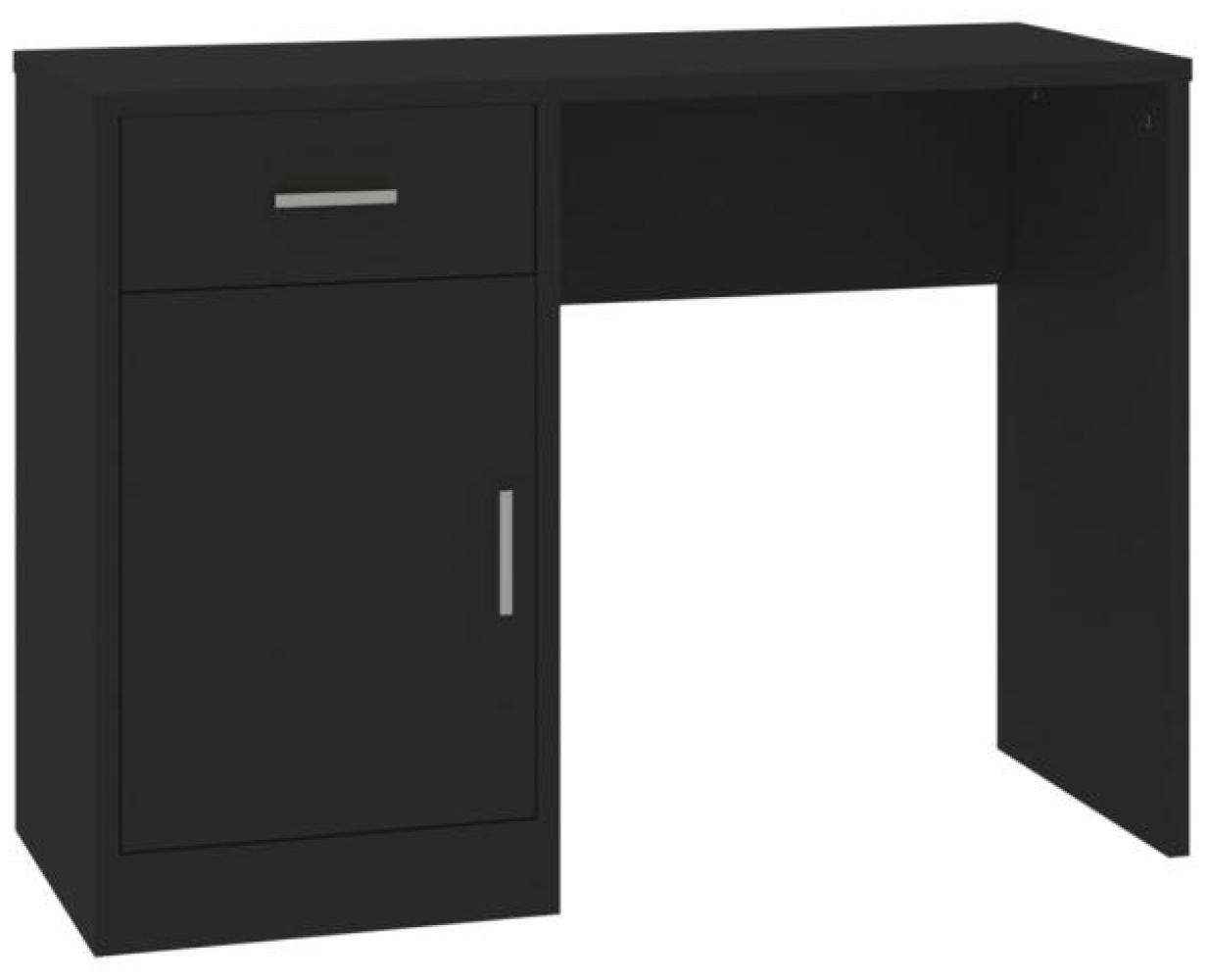 Schreibtisch mit Stauraum Schwarz 100x40x73 cm Holzwerkstoff Bild 1