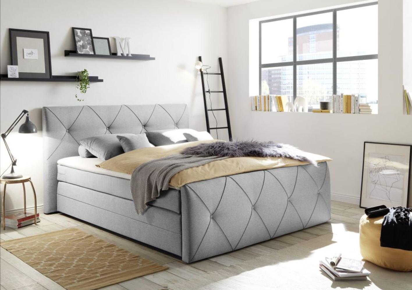 Boxspringbett 180 x 200 cm CALGARY 2, Silver H2 Bild 1