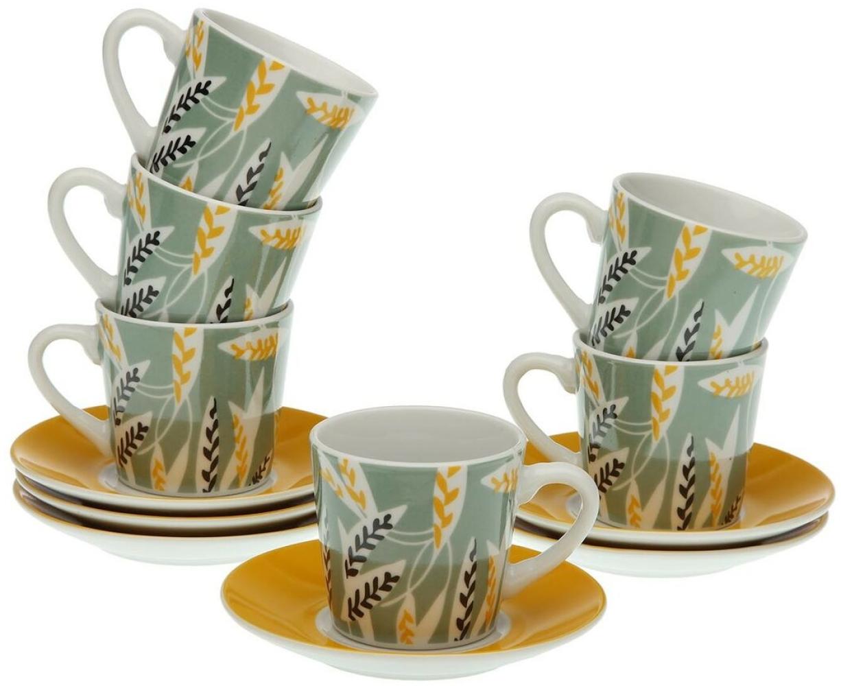 Set aus 6 Teetassen mit Teller Versa Elora Porzellan Bild 1