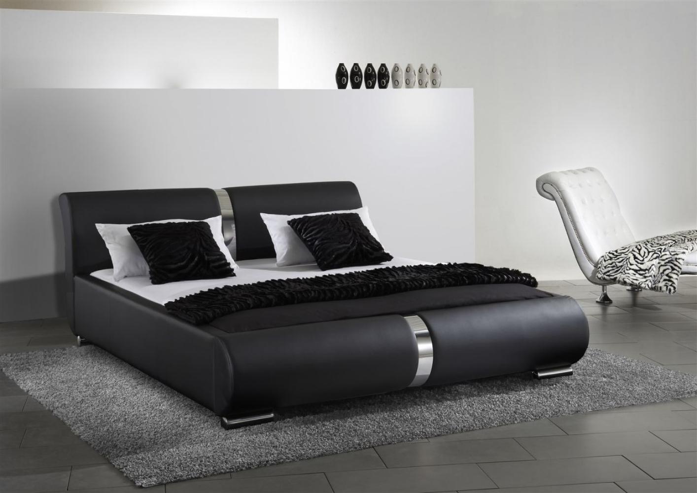 Polsterbett Bett Doppelbett Tagesbett DAKAR 200x200 cm Schwarz Bild 1