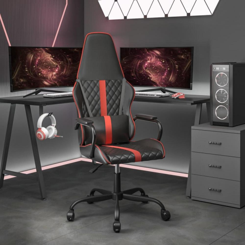 Gaming-Stuhl mit Massagefunktion Rot und Schwarz Kunstleder (Farbe: Rot) Bild 1