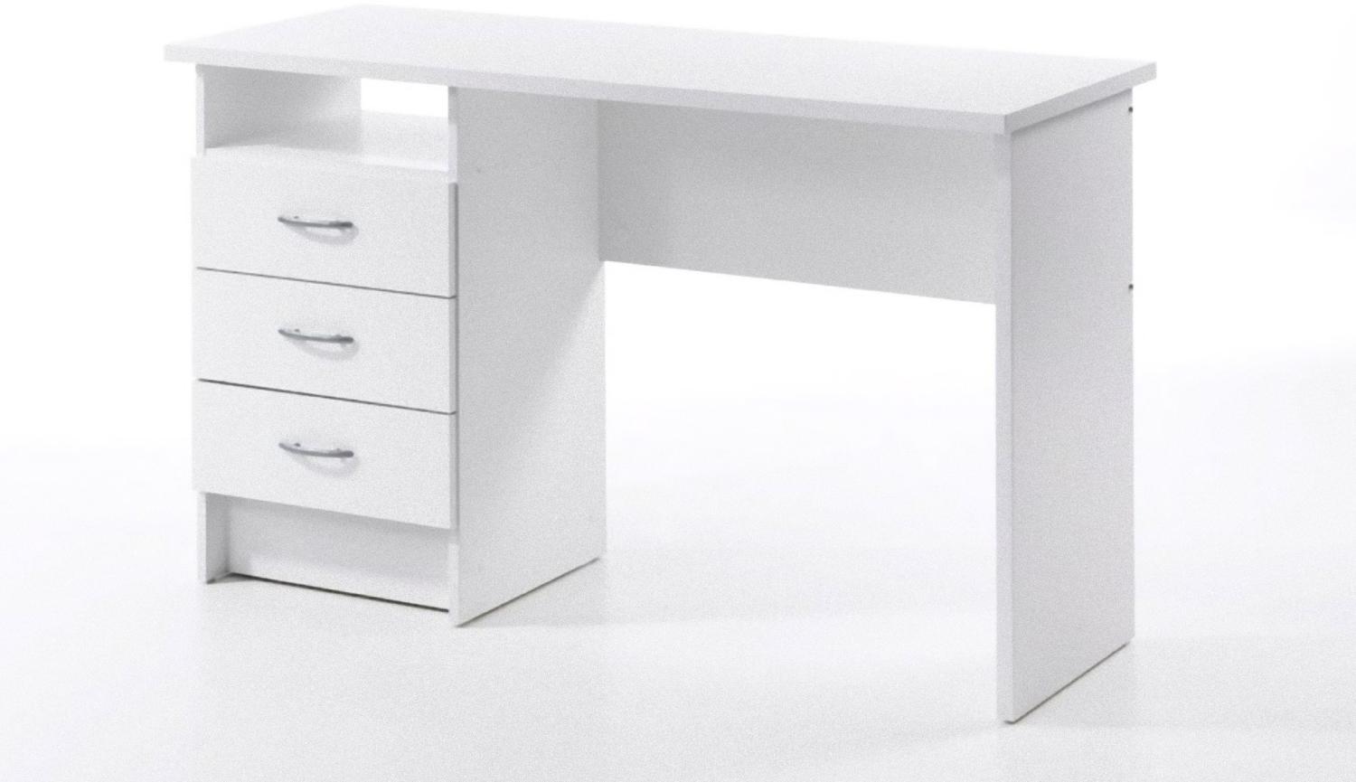 Schreibtisch Fula Weiß, Schubladen: 3 Bild 1