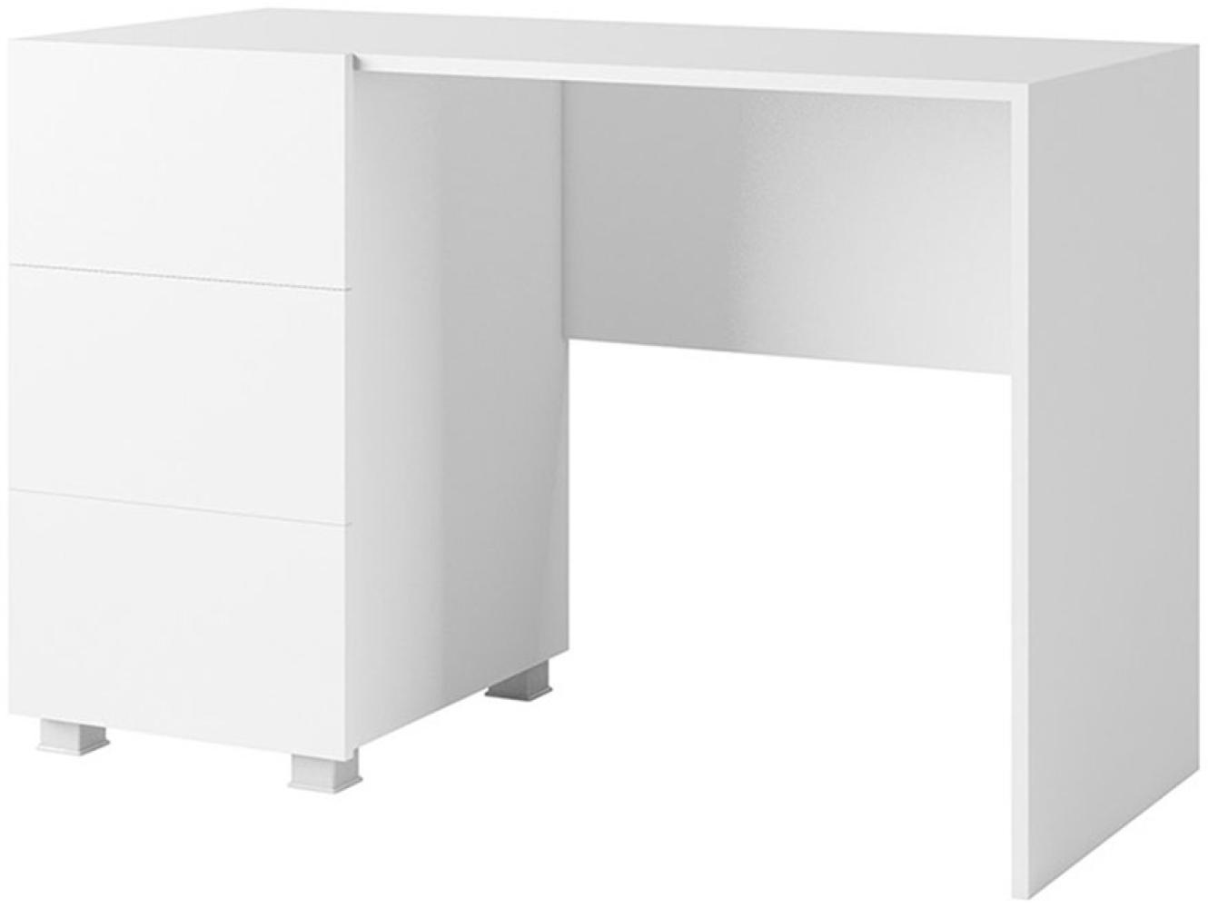 Mirjan24 'Calabrini C8' Schreibtisch, Weiß / Weiß Hochglanz, 77 x 50 x 110 cm Bild 1
