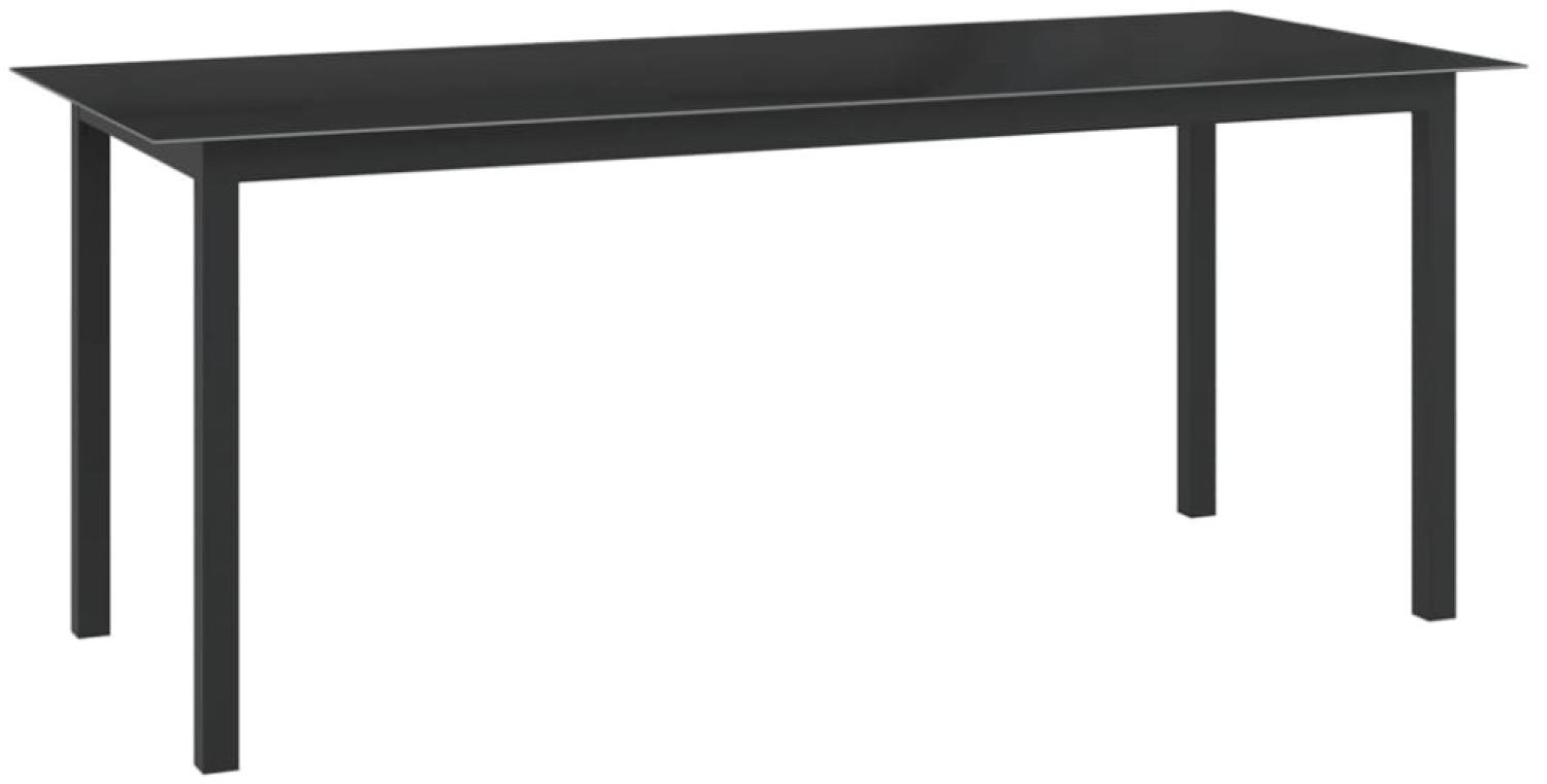 vidaXL ,Gartentisch aus Aluminium, 190 x 74 x 90 cm, Schwarz Bild 1