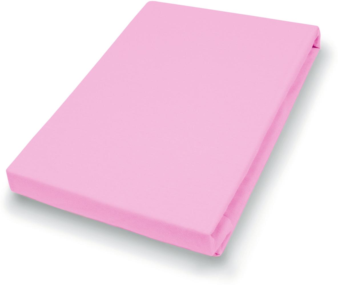Vario Jersey-Spannbetttuch rosa, 190 x 200 cm Bild 1