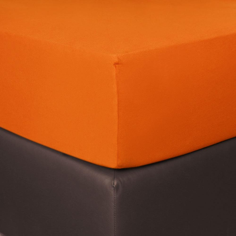 BettwarenShop Boxspring Spannbettlaken | 180x200 - 200x220 cm | orange Bild 1