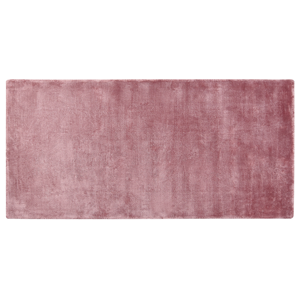 Teppich Viskose rosa 80 x 150 cm Kurzflor GESI II Bild 1
