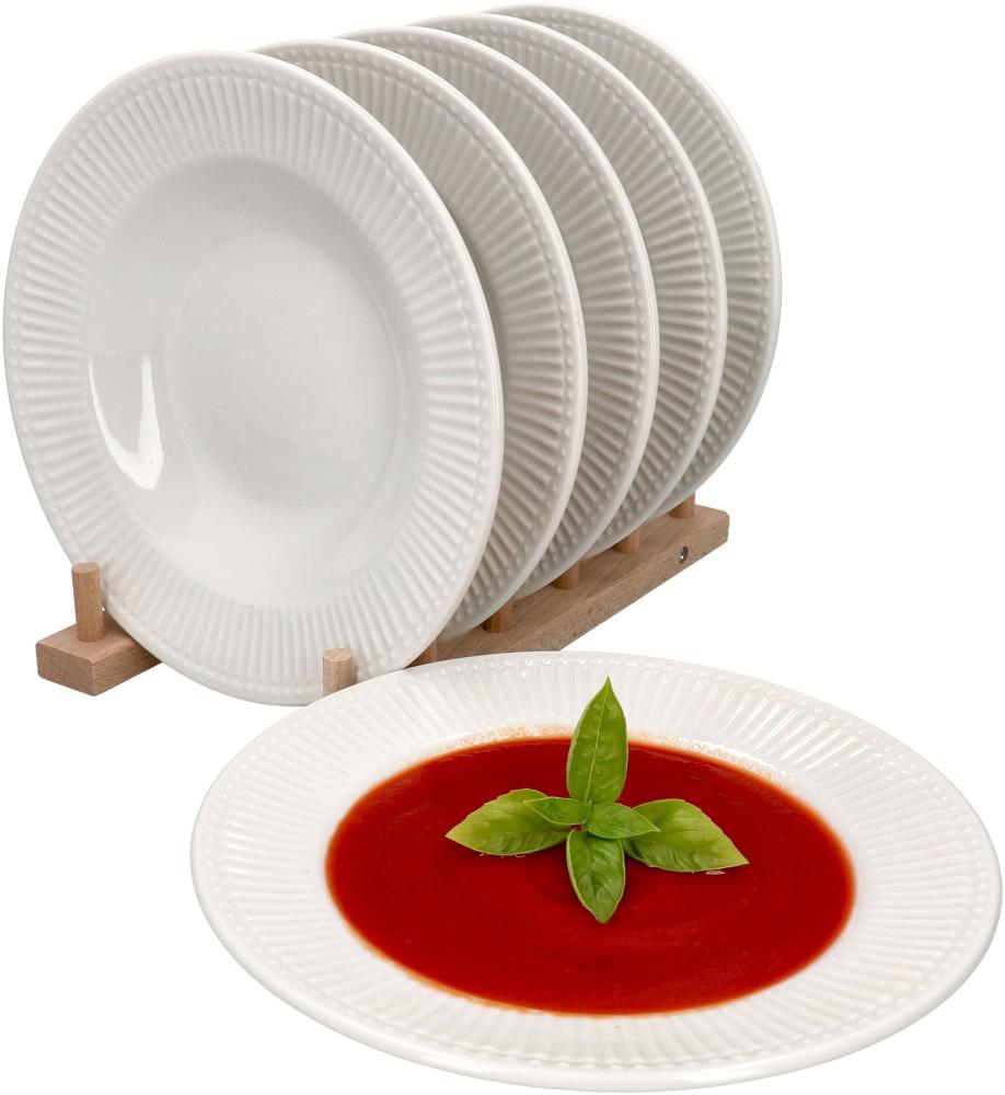 6er Set Celina Suppenteller Weiß 150ml 6 Personen Soupbowl Teller tief Porzellan Bild 1