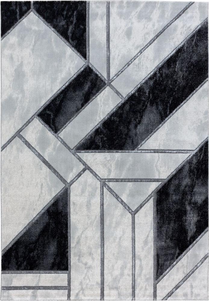 Kurzflor Teppich Nauro rechteckig - 160x230 cm - Silberfarbe Bild 1