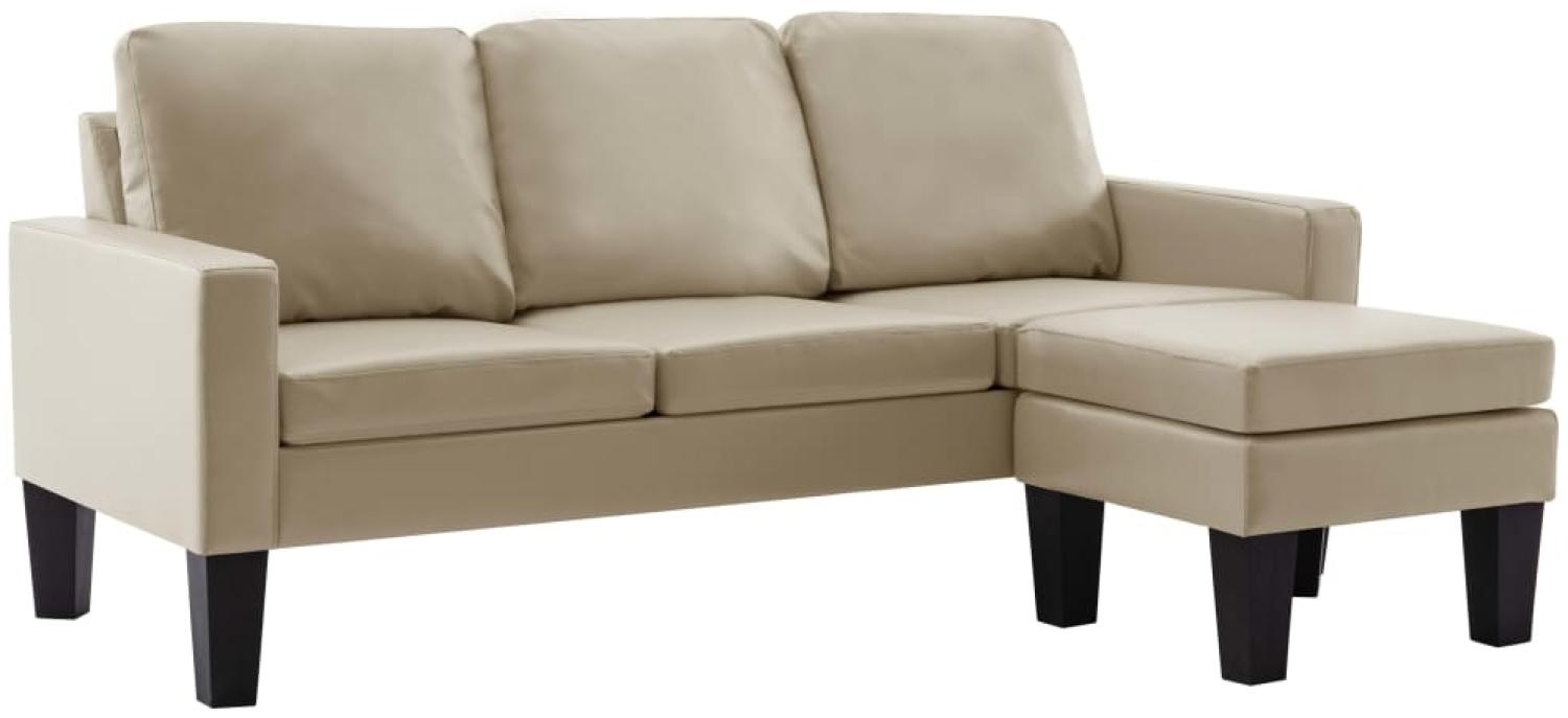vidaXL 3-Sitzer-Sofa mit Hocker Cappuccino-Braun Kunstleder Bild 1