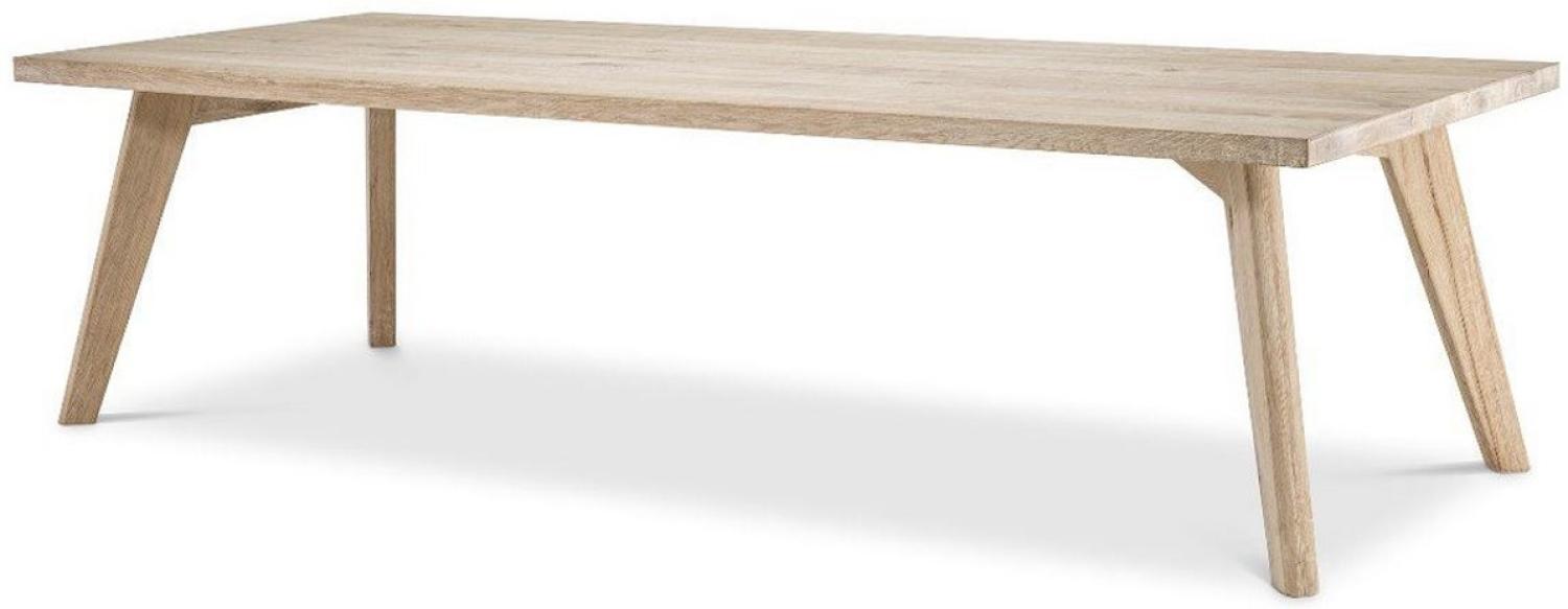 Casa Padrino Luxus Massivholz Esstisch Naturfarben 280 x 110,5 x H. 76 cm - Rechteckiger Eichenholz Küchentisch - Massivholz Esszimmer Möbel - Luxus Qualität Bild 1