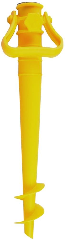 Sonnenschirmhalter Bodenhülse Einschraubhülse Bodendübel Erdspieß Schirmständer gelb Bild 1
