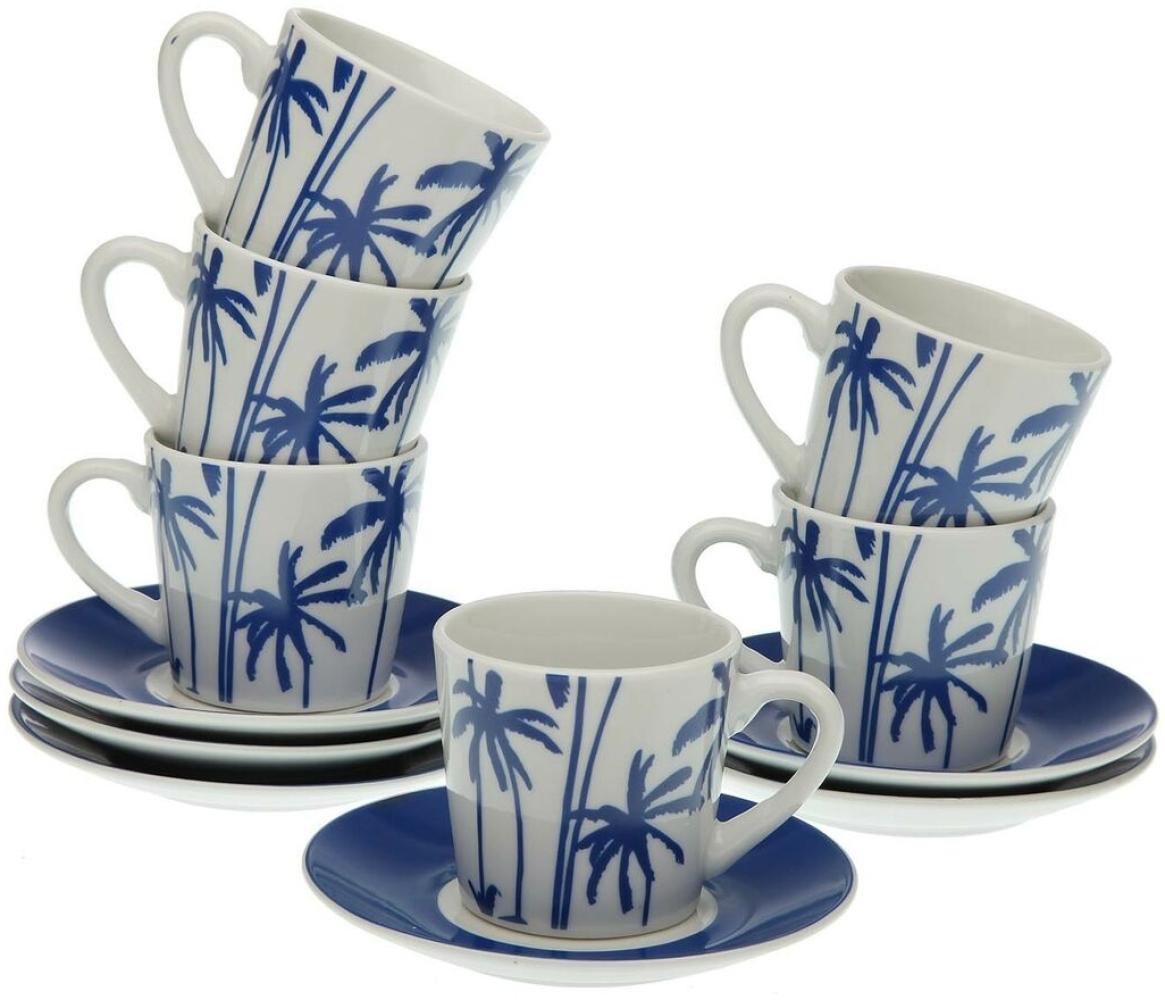 Set aus 6 Teetassen mit Teller Versa Marina Porzellan Bild 1