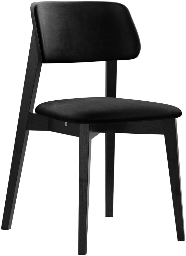 Esszimmerstuhl Taskir C, Stuhl aus Buchenholz für Küche, Restaurant (Schwarz / Magic Velvet 2219) Bild 1