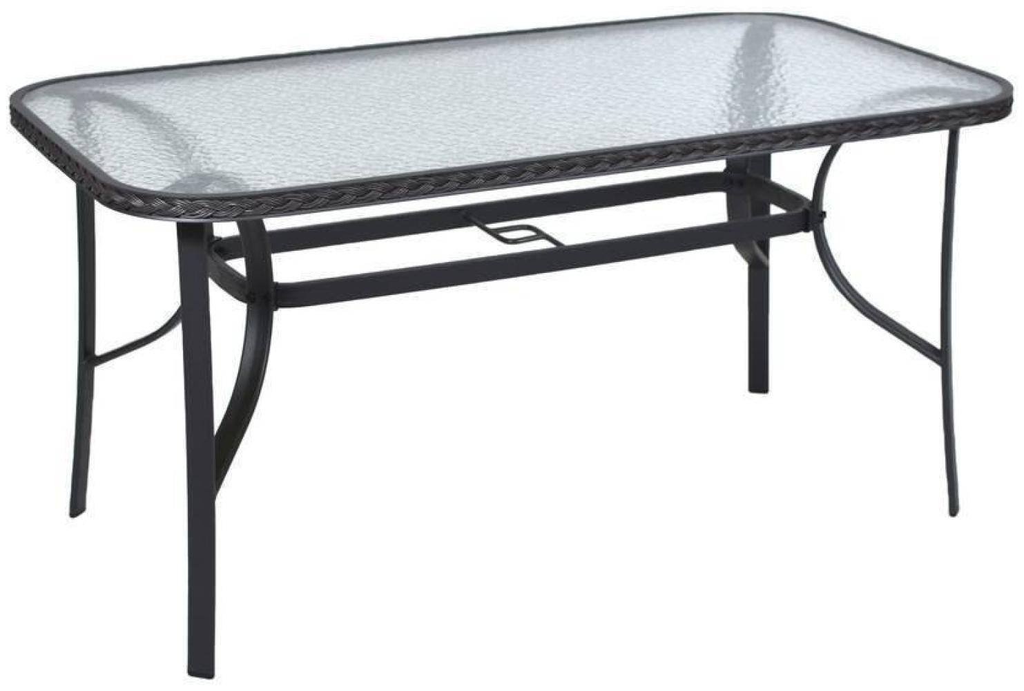 YOURSOL Gartentisch Roma 150 x 80 cm in Grau, Natur oder Schoko, Aluminiumgestell, Glasplatte Bild 1