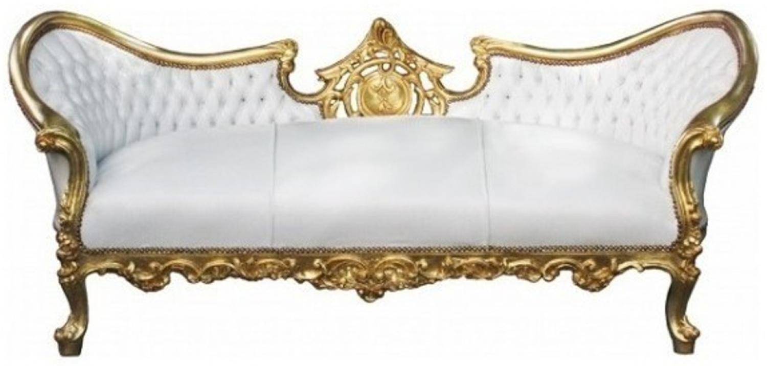Barock Sofa Vampire Weiß/Gold - Limited Edition - Lounge Couch Bild 1