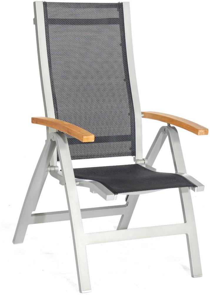 Sonnenpartner Klappsessel Florida Aluminium silber/Textilen schwarz Klapp-Sessel Klappstuhl Bild 1