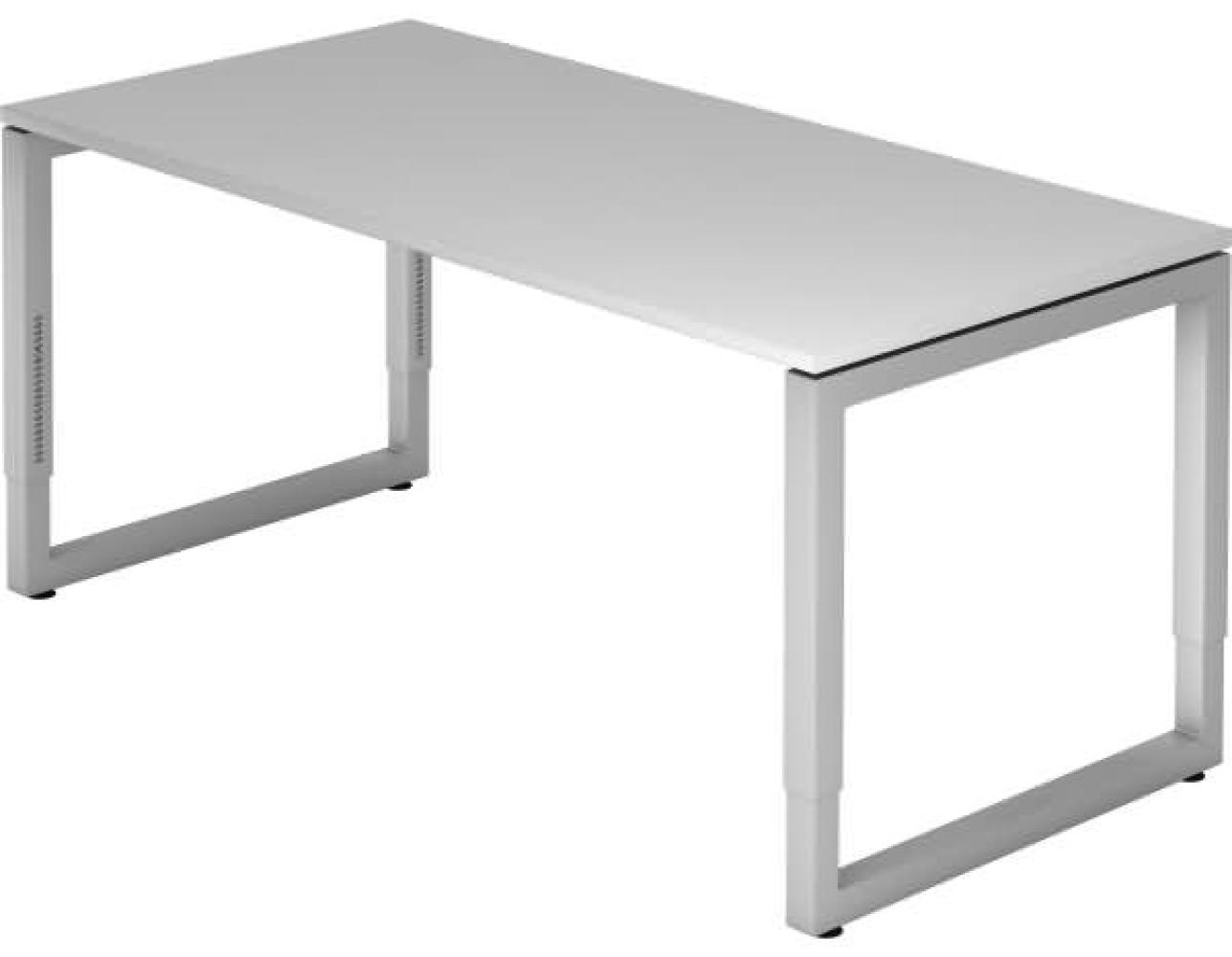 Schreibtisch RS16 O-Fuß eckig 160x80cm Grau Gestellfarbe: Silber Bild 1