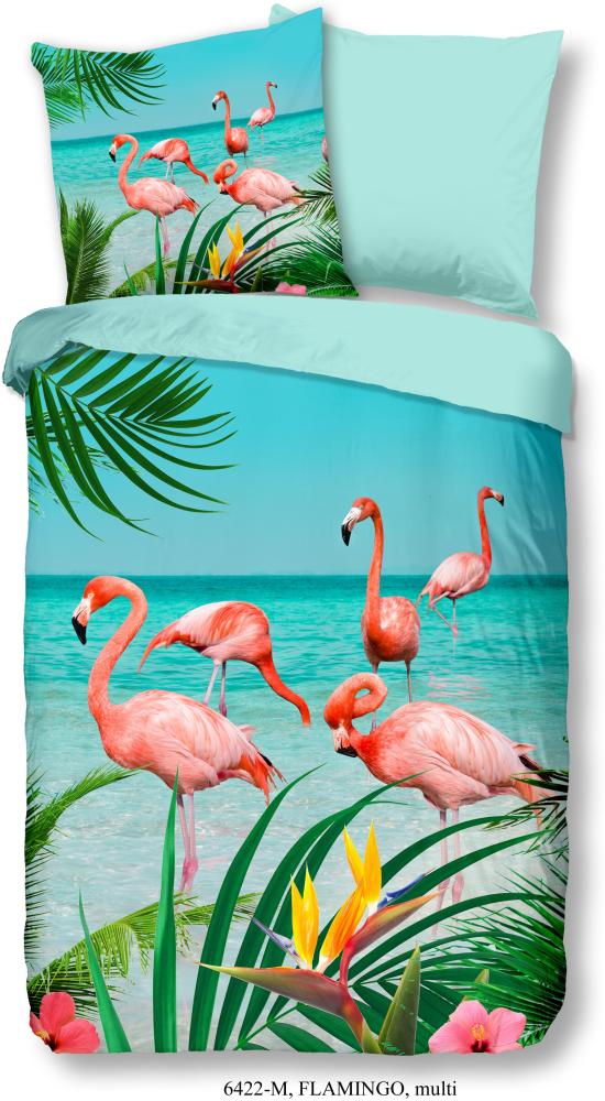 Pure Microfaser Bettwäsche 2 teilig Bettbezug 135 x 200 cm Kopfkissenbezug 80 x 80 cm Flamingo 6422. 99. 08 Multi Bild 1