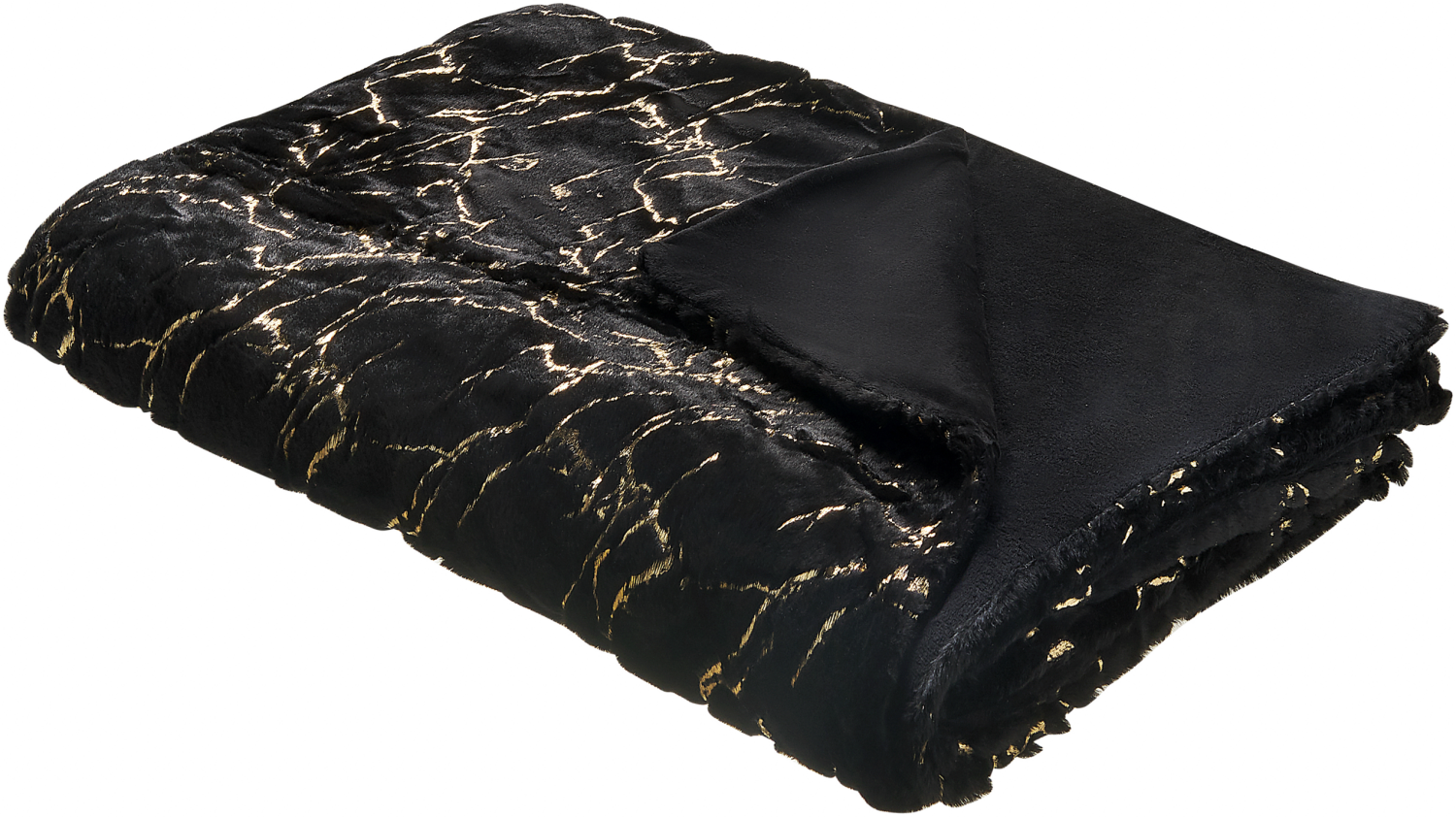 Decke schwarz gold Marmor-Design 150 x 200 cm GODAVARI Bild 1