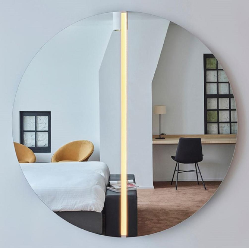 Casa Padrino Luxus Spiegel Ø 150 cm - Runder Wandspiegel mit LED Streifen - Wohnzimmer Hotel Restaurant Boutique Spiegel Bild 1