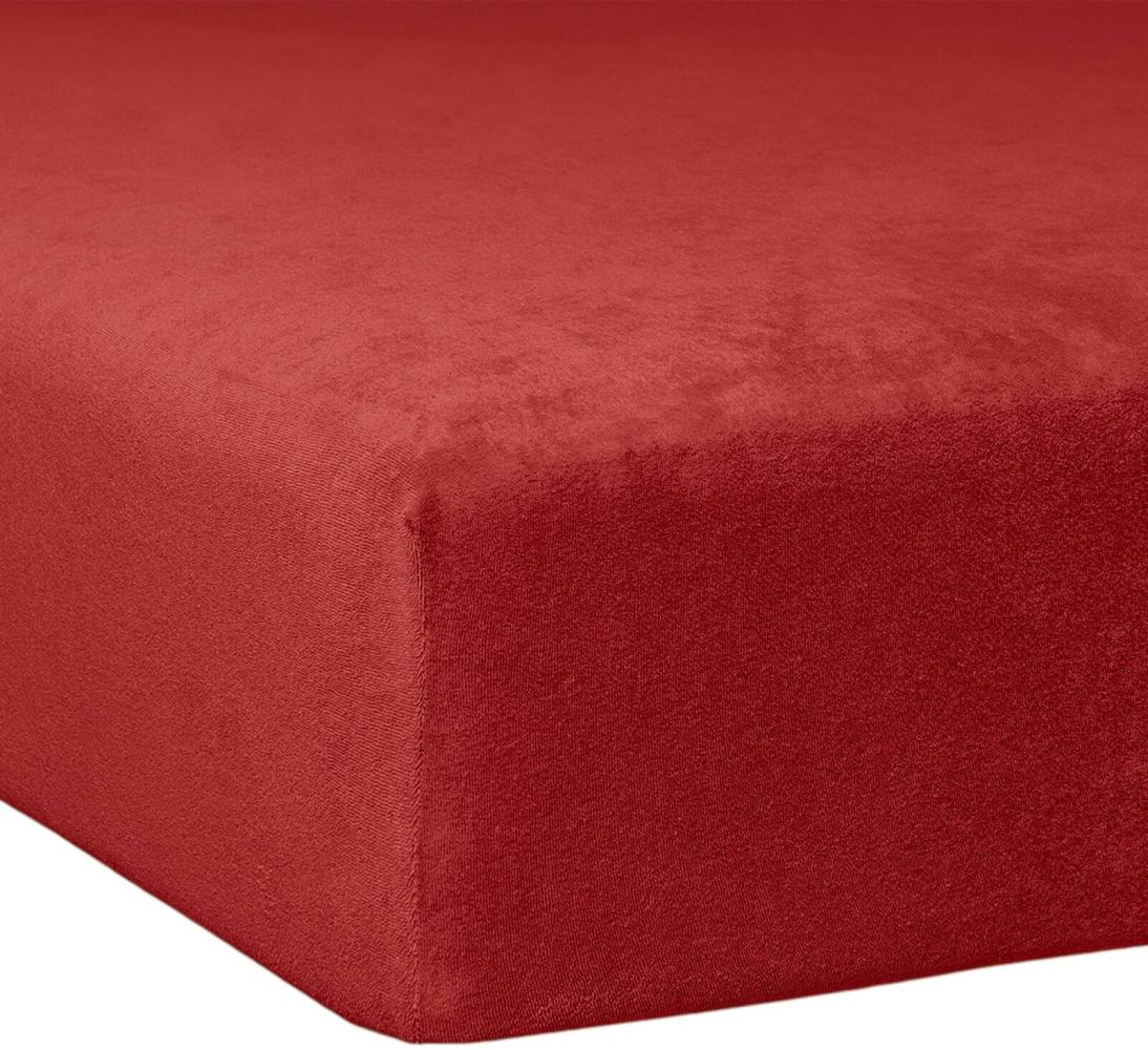 Traumschlaf Flausch Biber Boxspring Matratzen Spannbettlaken|180x200 cm - 200x200 cm| karmin Bild 1