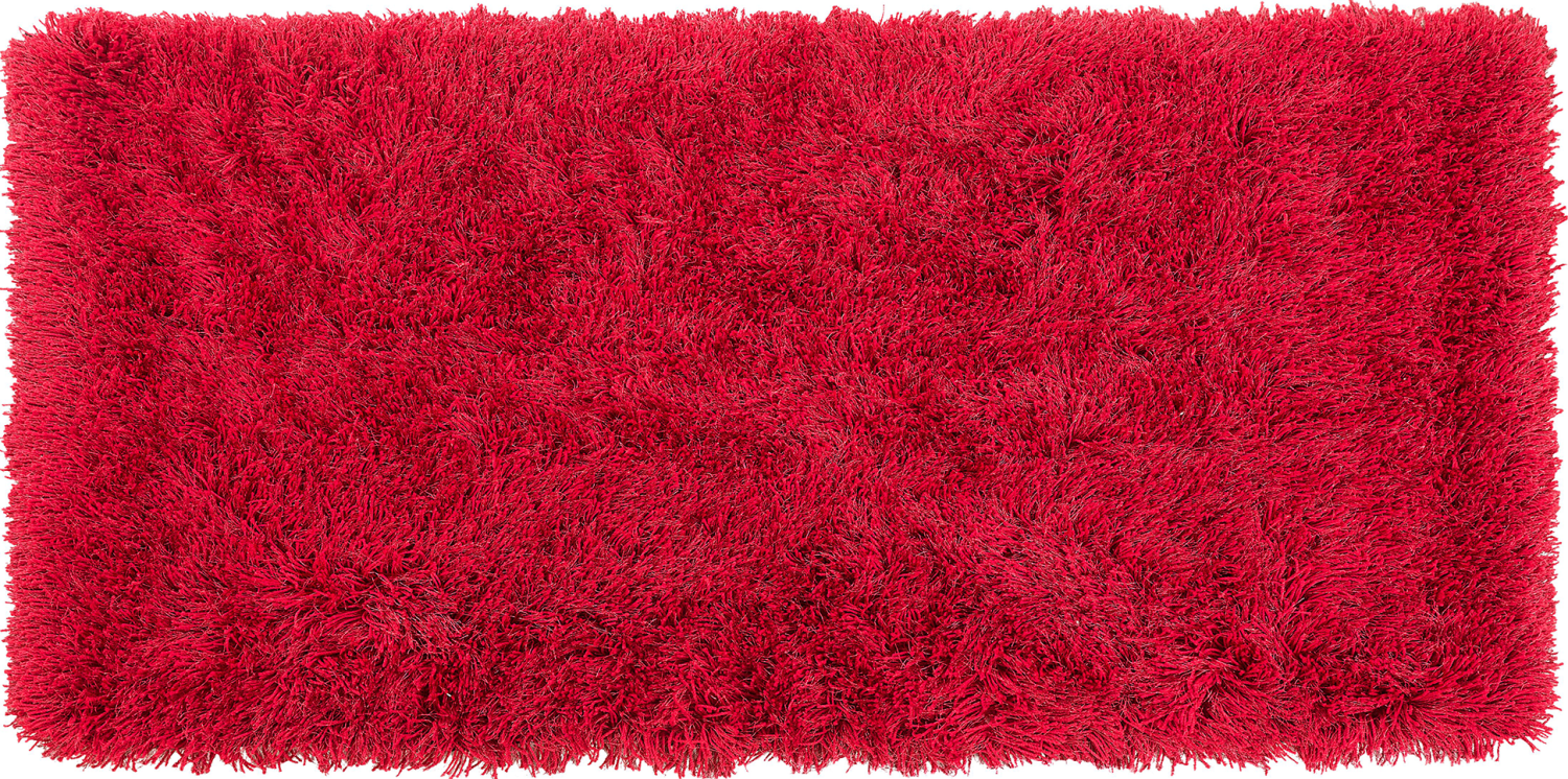 Teppich rot 80 x 150 cm Shaggy CIDE Bild 1