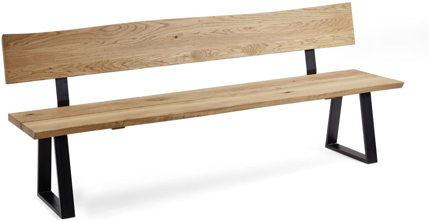 Sitzbank mit Rückenlehne Didi 180 x 54 x 87 Küchenbank Holz massiv Wildeiche 12108-180 Bild 1