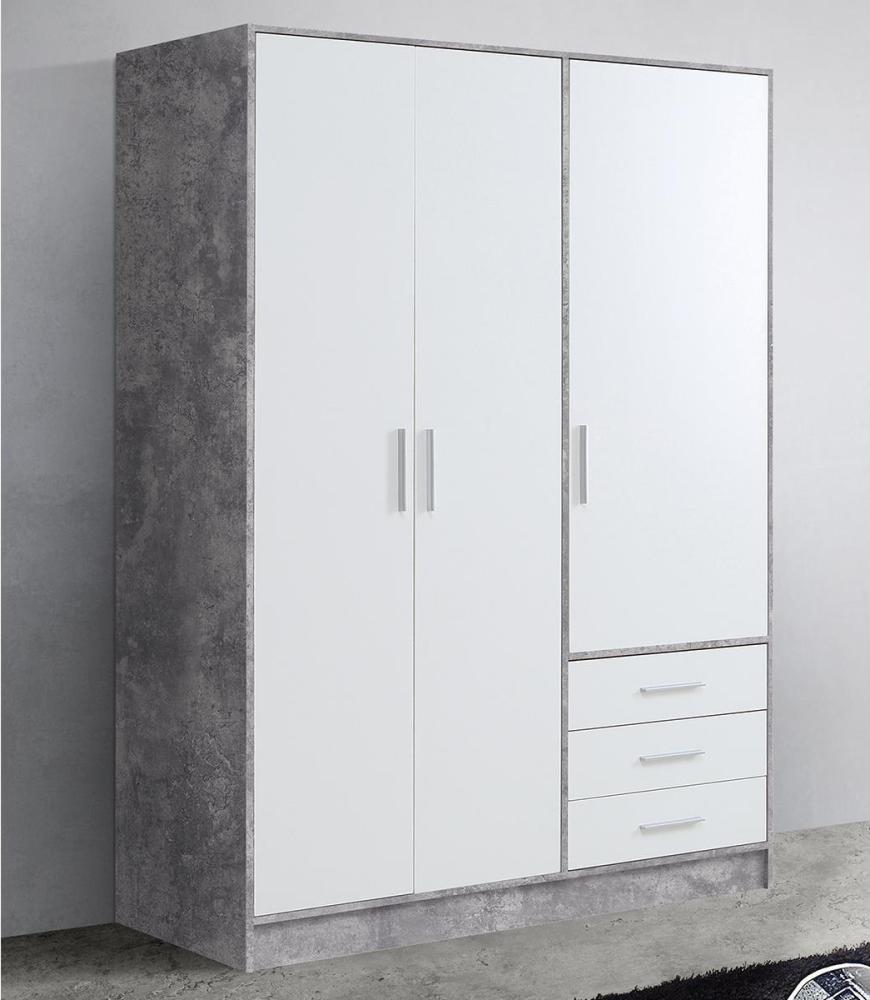 Kleiderschrank >Babbette< in Betonoptik - 144.6x200x60cm (BxHxT) Bild 1