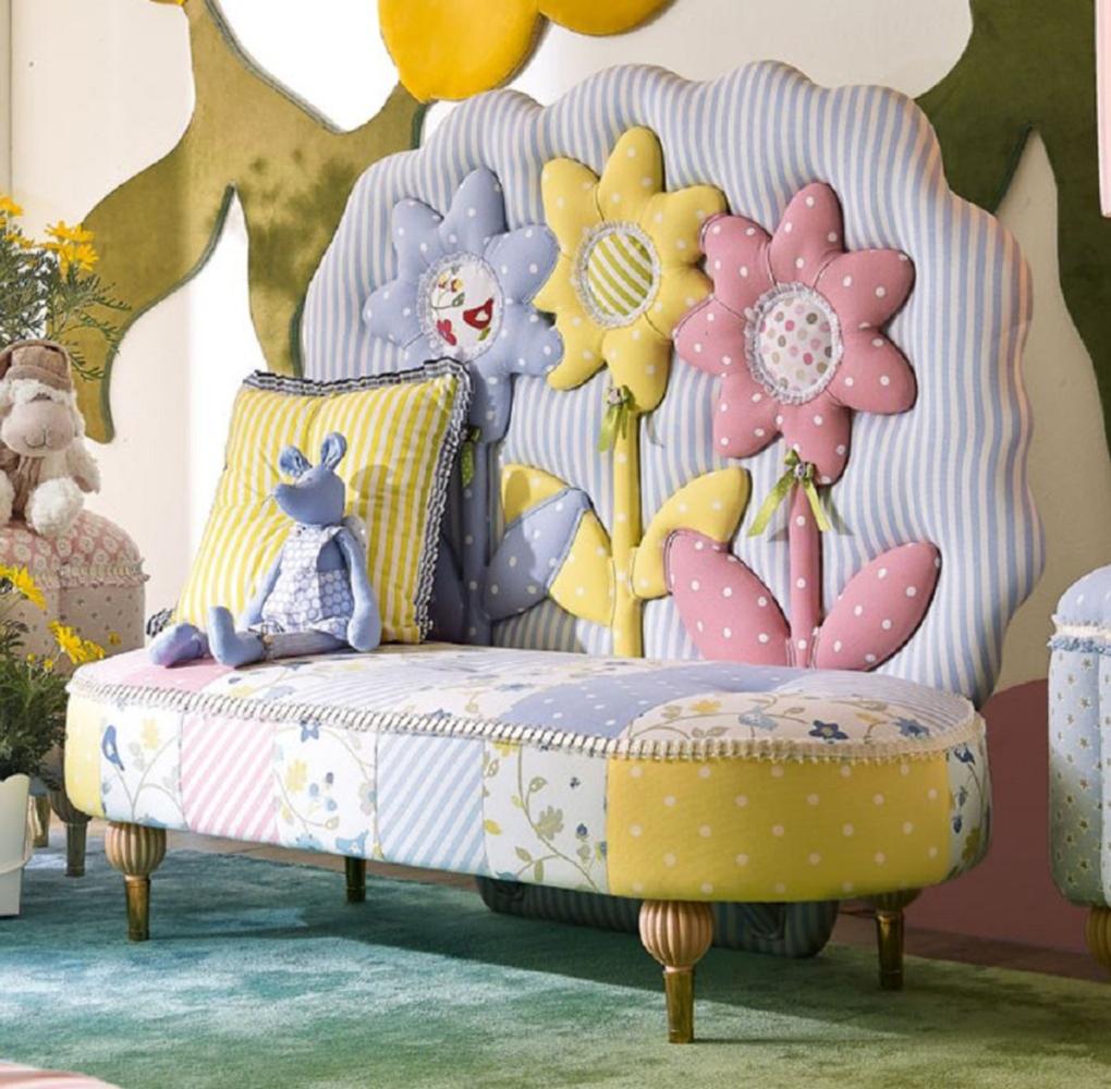 Casa Padrino Luxus Kindersofa Sonnenblumen Bunt - Kinderzimmer Sofa - Kinderzimmer Möbel - Erstklassische Qualität - Made in Italy Bild 1