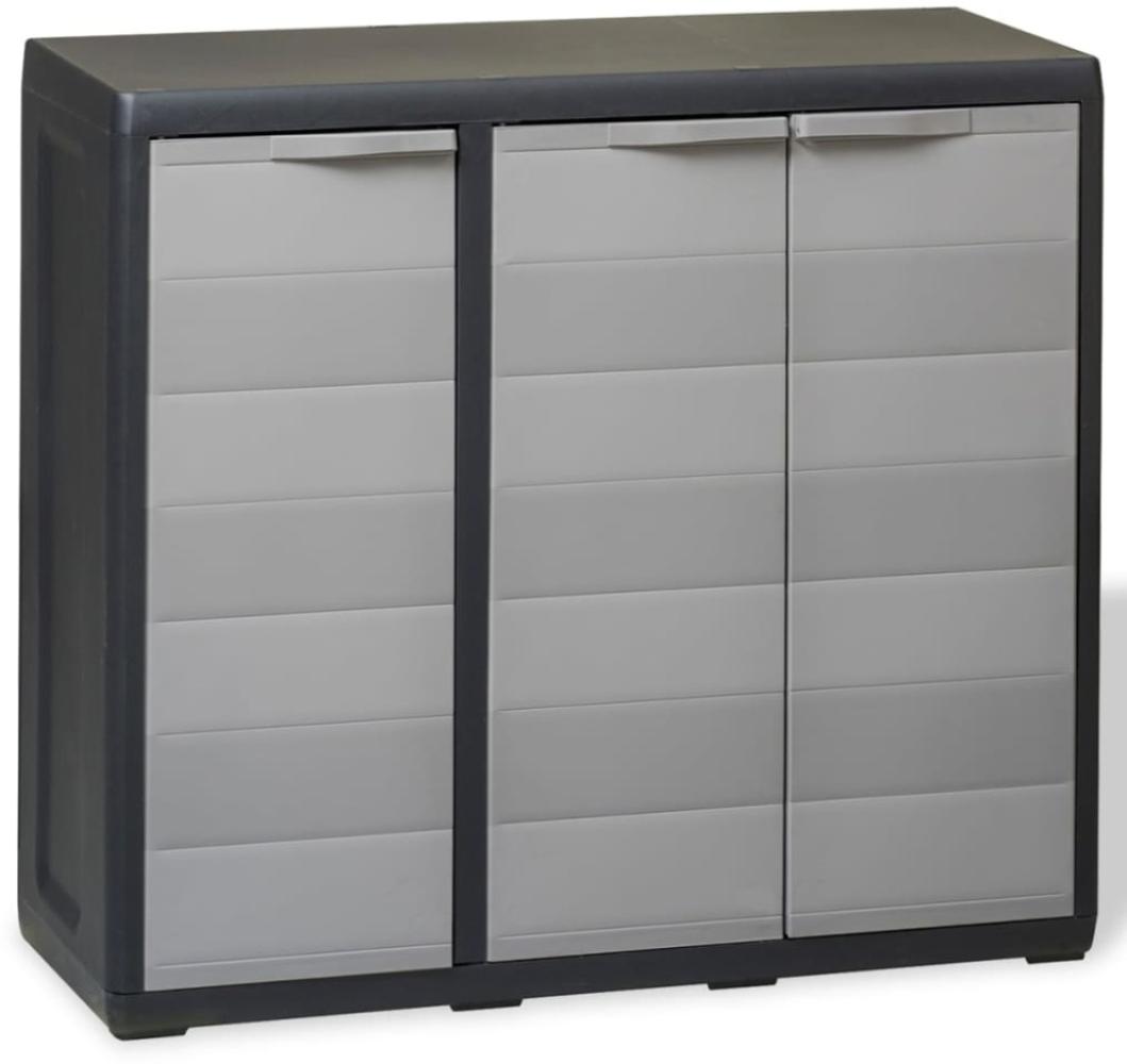 vidaXL Gartenschrank mit 2 Regalen Schwarz und Grau Bild 1