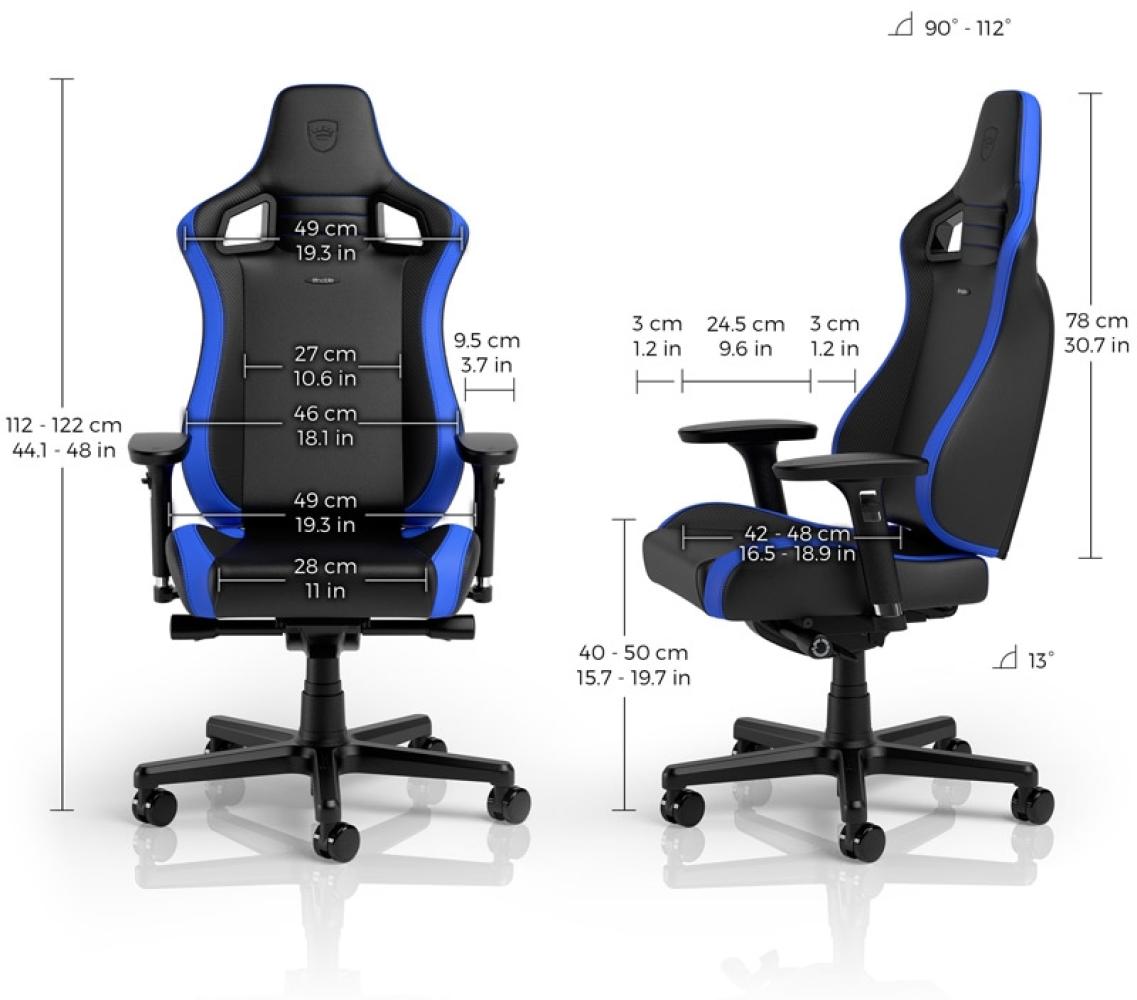 noblechairs EPIC Compact Gaming Stuhl - schwarz/carbon/blau Bild 1
