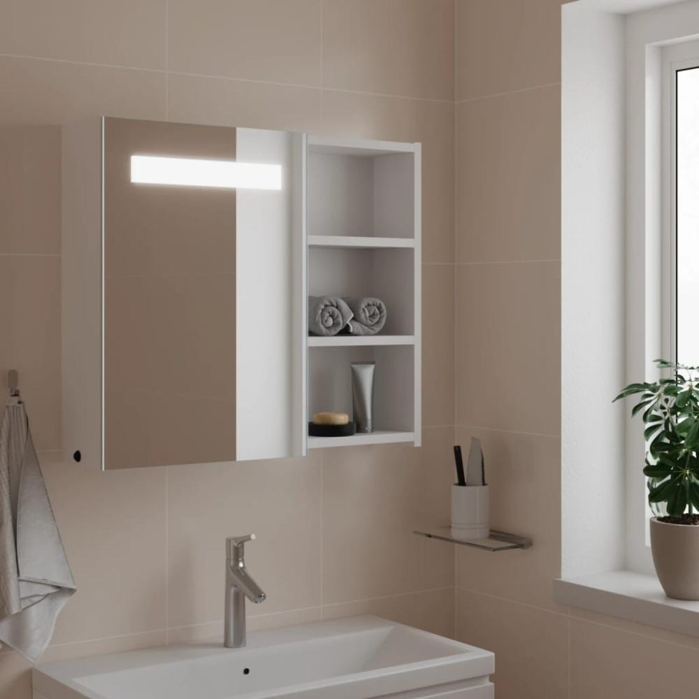 vidaXL Spiegelschrank mit LED-Beleuchtung Weiß 60x13x52 cm Bild 1