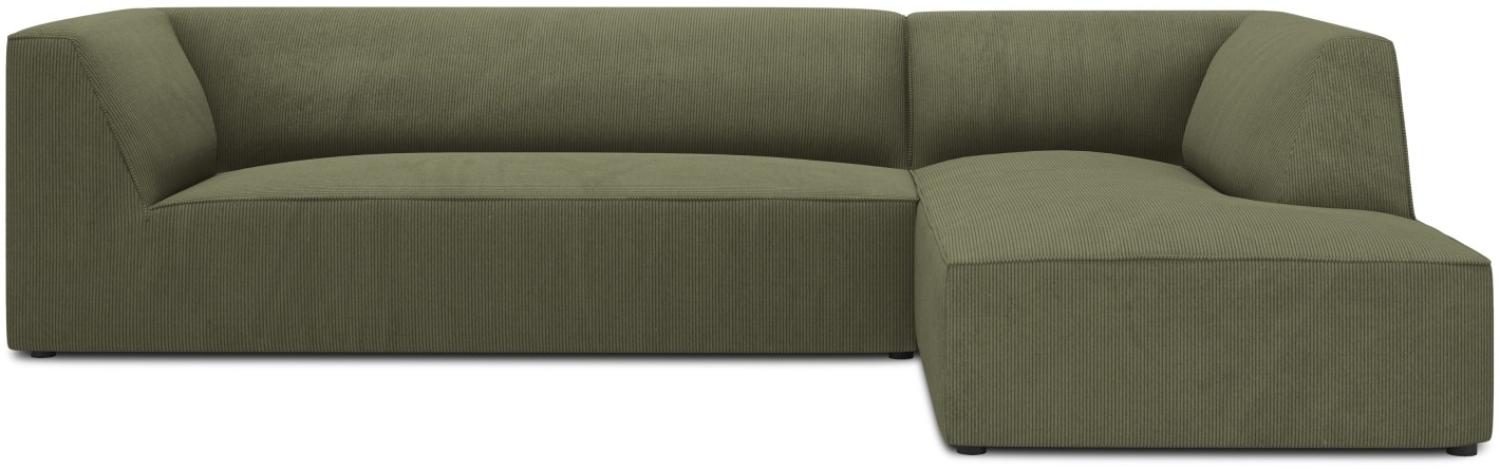 Micadoni 4-Sitzer Modular Ecke rechts Sofa Ruby | Bezug Green | Beinfarbe Black Plastic Bild 1