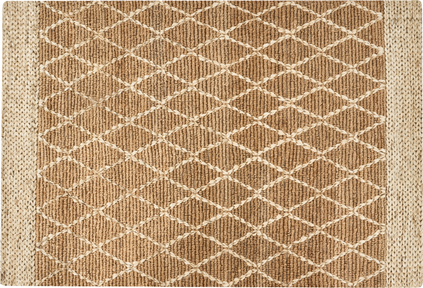 Teppich Jute beige 160 x 230 cm geometrisches Muster Kurzflor ZORAVA Bild 1