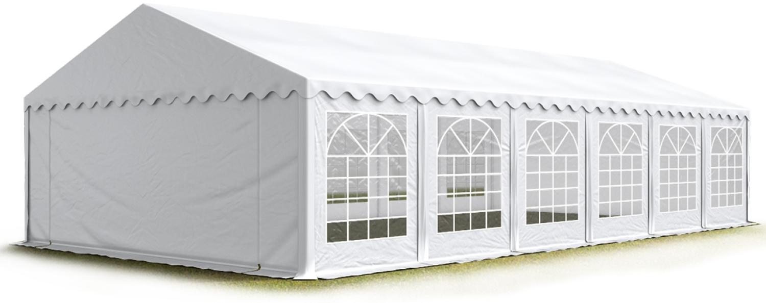 TOOLPORT Party-Zelt Festzelt 6x12 m Garten-Pavillon -Zelt PVC Plane 700 N in weiß Wasserdicht Bild 1