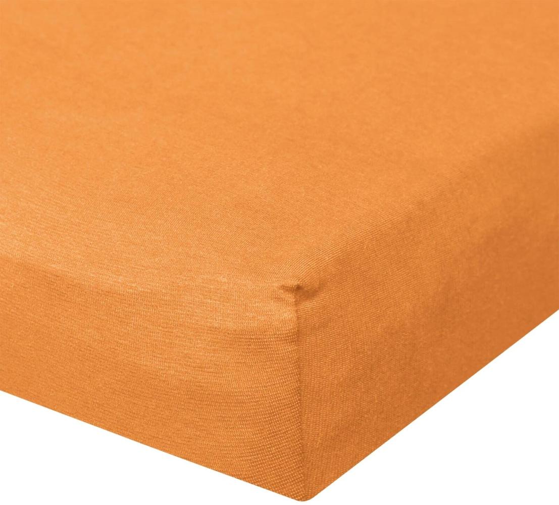 BettwarenShop Jersey Spannbetttuch Ultra-Stretch | 180x200 - 200x220 cm | orange Bild 1