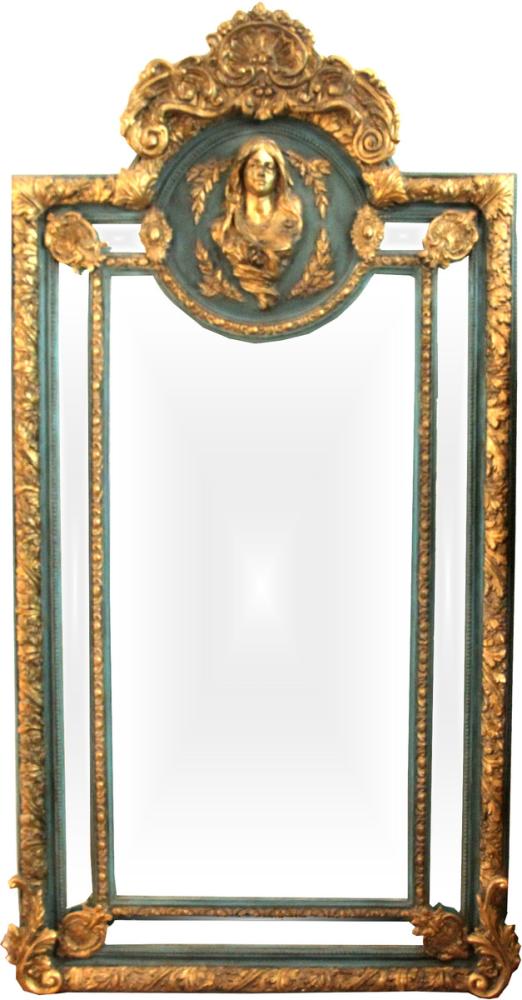 Herrschaftlicher Casa Padrino Barock Spiegel Grün Gold Maria Motiv - Barock Möbel Antik Stil Bild 1