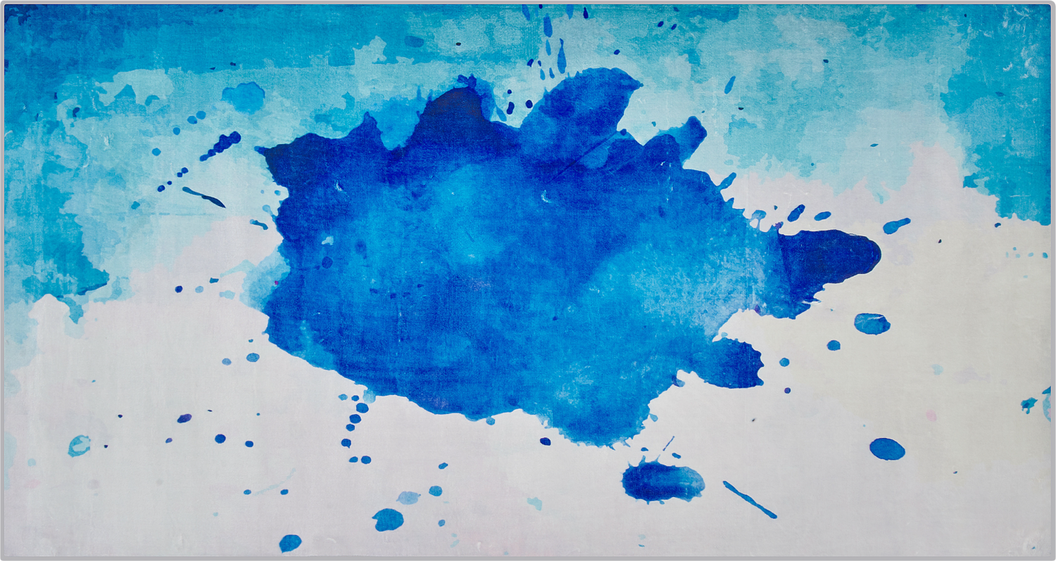 Teppich blau Flecken-Muster 80 x 150 cm ODALAR Bild 1