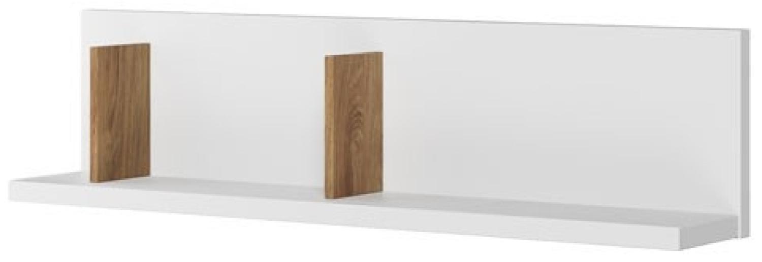 Wandregal "Simi" Wandboard 120cm weiß Hickory Oak Bild 1