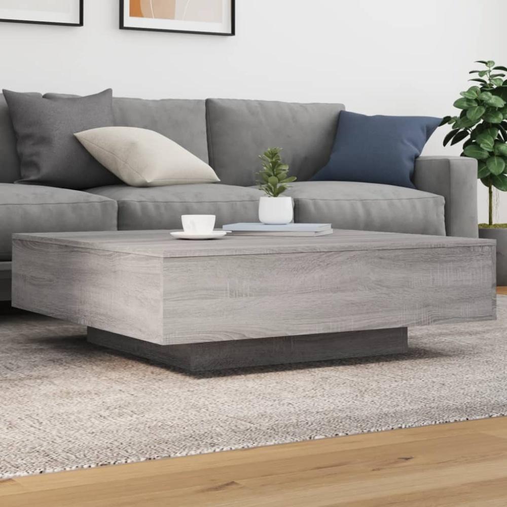 vidaXL Couchtisch mit LED-Leuchten Grau Sonoma 100x100x31 cm Bild 1