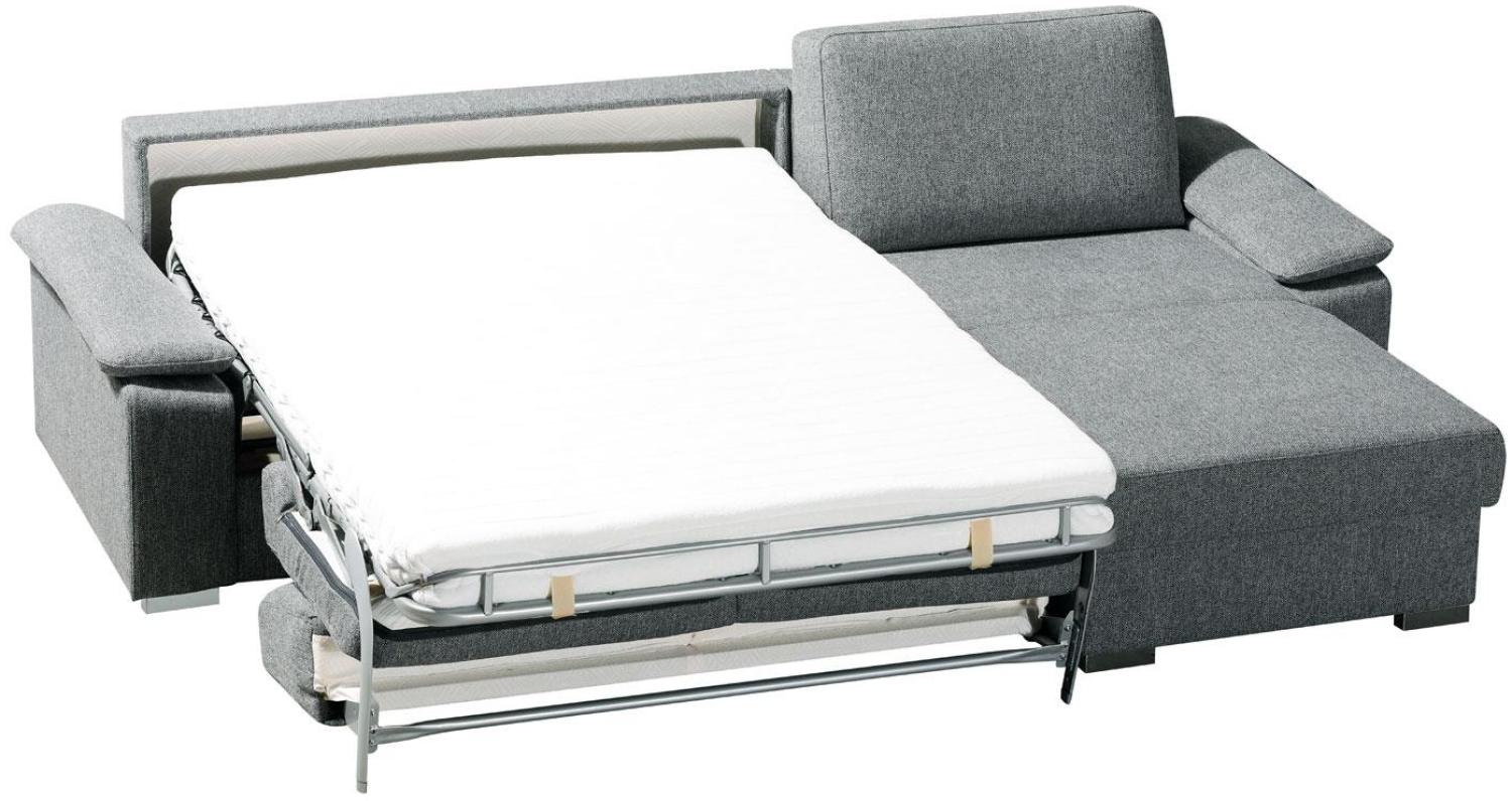 Ecksofa TESO Dauerschläfer in Stoff grau mit Bettkasten Bild 1