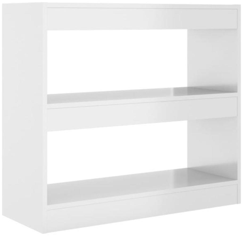 Bücherregal/Raumteiler Hochglanz-Weiß 80x30x72 cm Bild 1